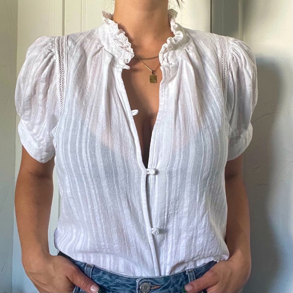 McGuire puff sleeve button up